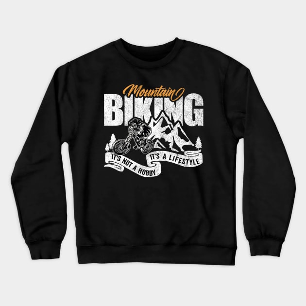 Mountain Biker Grunge Crewneck Sweatshirt by RichyTor